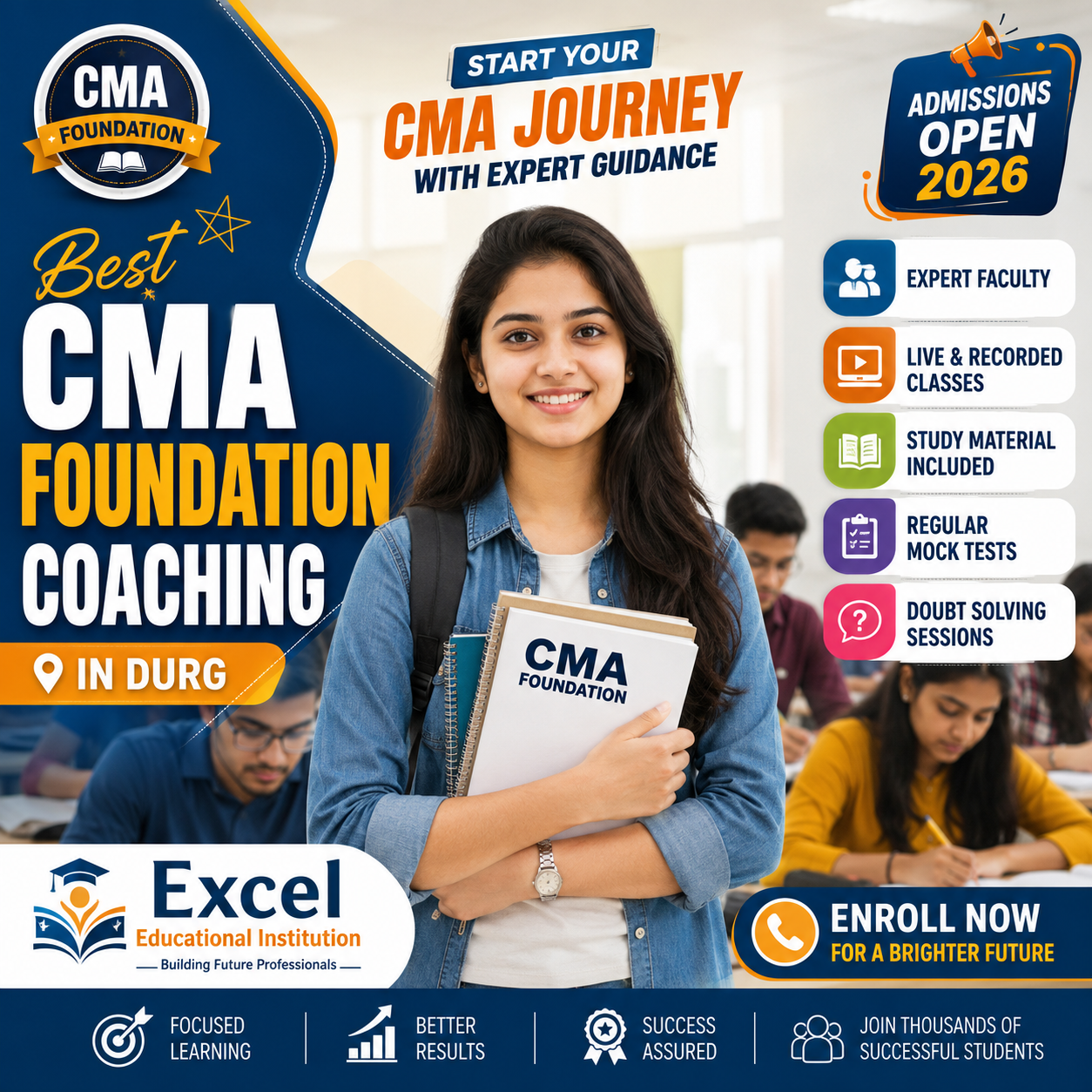 CMA Foundation Coaching Classes in Durg - Excel Educational Institution Best CMA Foundation Coaching in Durg